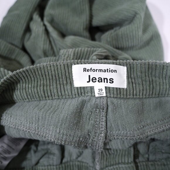Reformation Jean Size 29 Cynthia Button Fly High Rise Straight Corduroy Pants - Picture 8 of 9